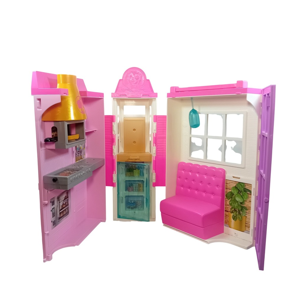 2020 Modern Mattel Barbie Cook'n Grill Restaurant Fold Out Playset Fashion Dolls